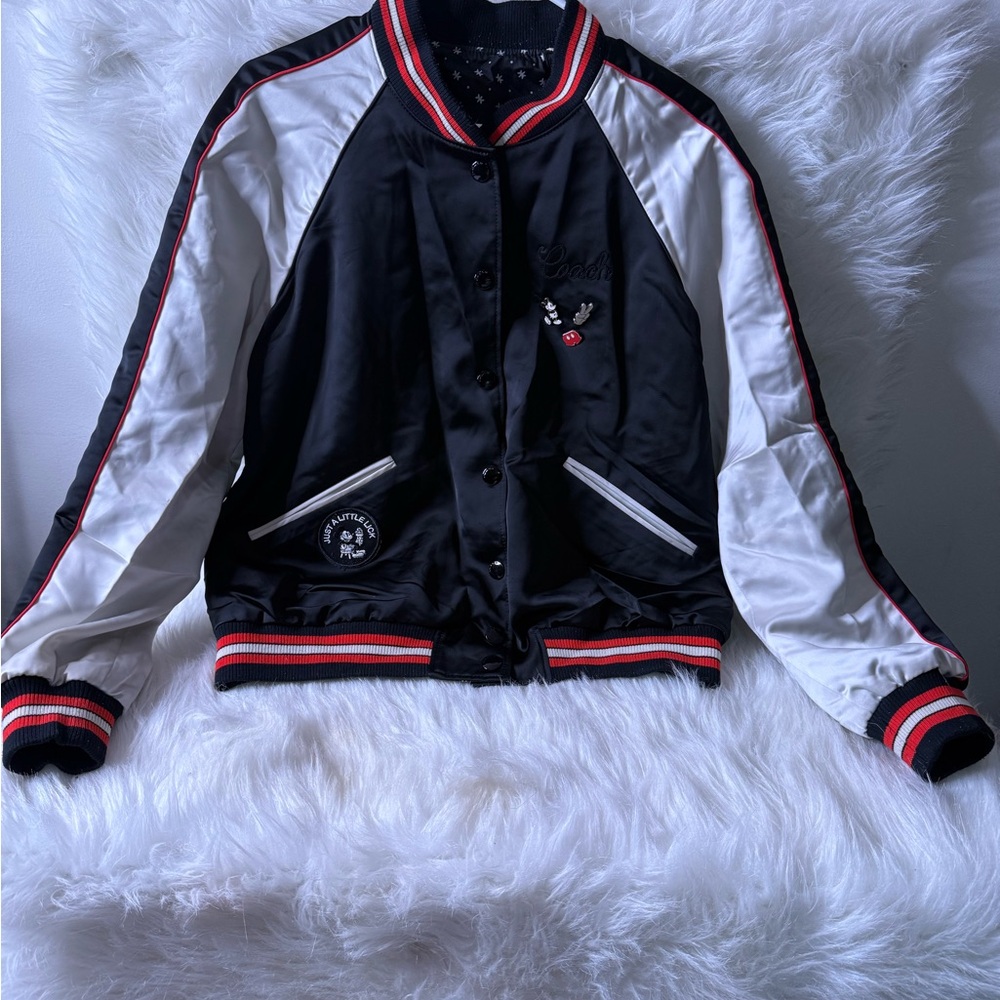 Disney x Coach reversible satin varsity jacket